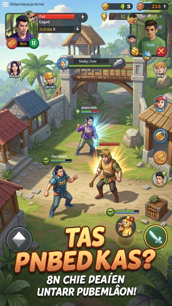 Screenshot menunjukkan mode multiplayer dengan beberapa pemain beraksi.
