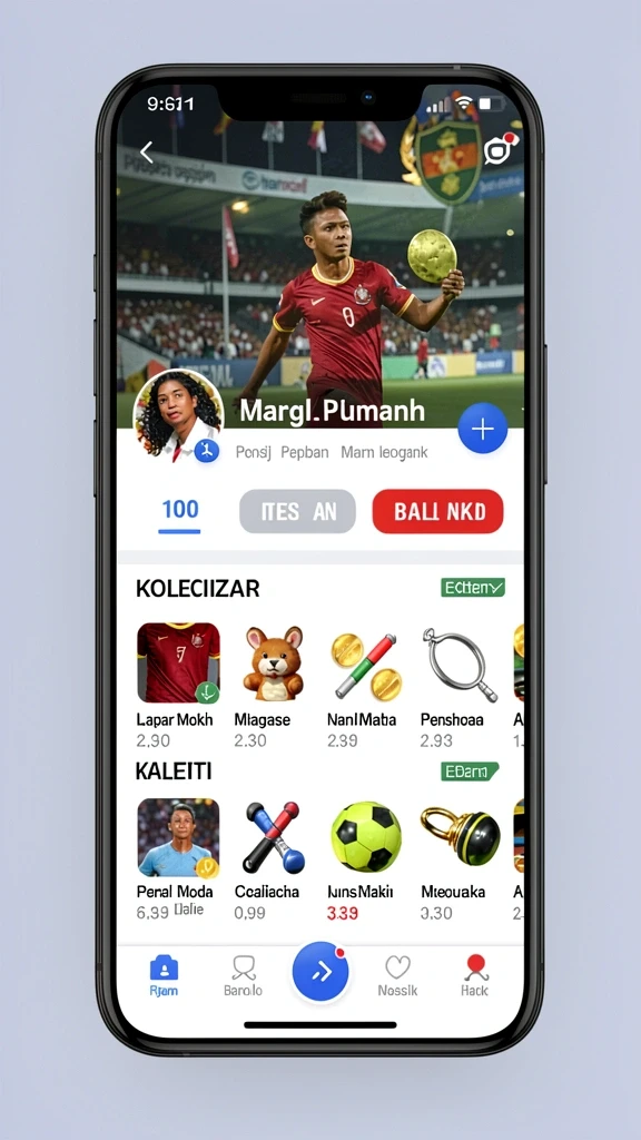 Layar utama yang penuh warna dengan karakter menarik.