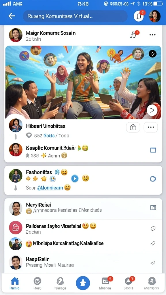 Fitur sosial untuk berinteraksi dengan pemain lain.