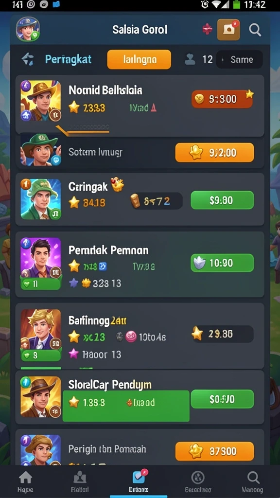 Screenshot menampilkan leaderboard dengan pemain terbaik.