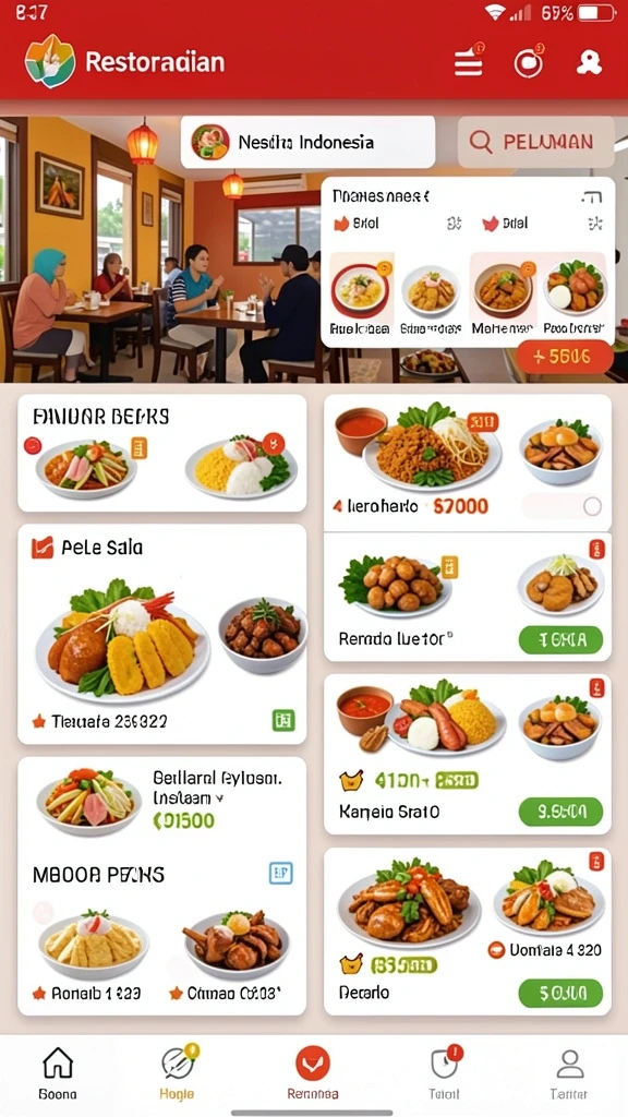 Menu pilihan permainan yang beragam dan mudah diakses.