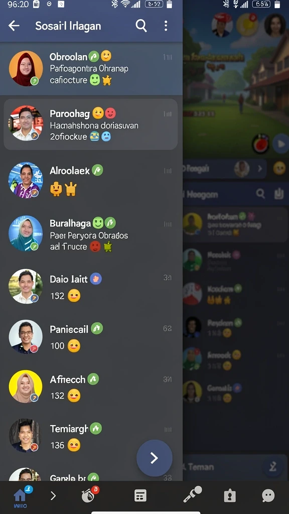Berinteraksi dengan pemain lain dalam komunitas.