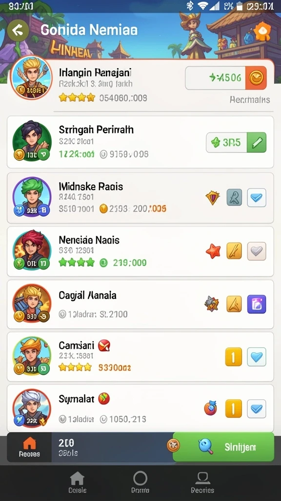Karakter yang dapat dipilih dengan beragam kemampuan.