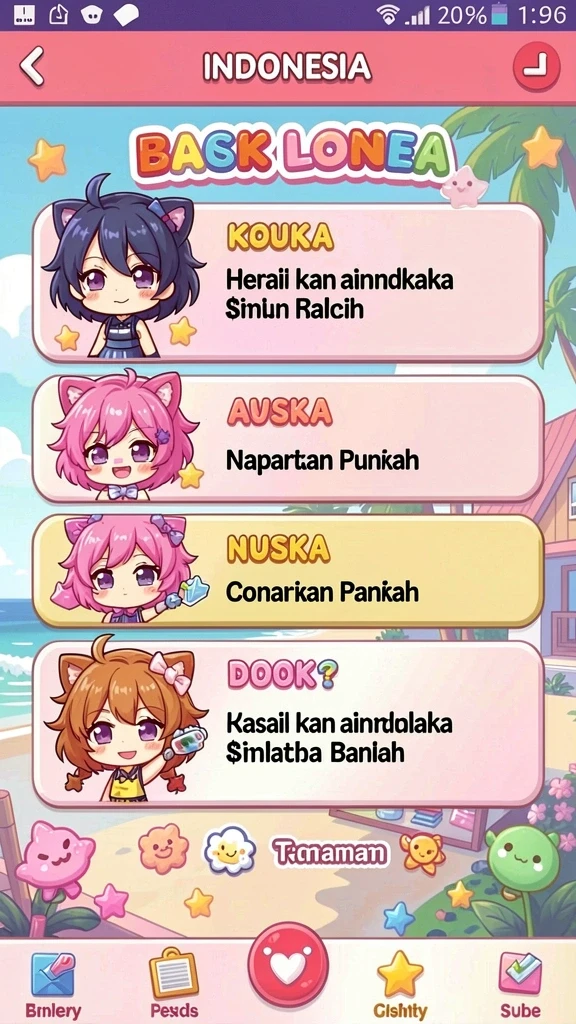 Karakter-karakter unik yang bisa dipilih dalam permainan.